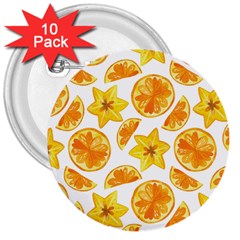 Oranges Love 3  Buttons (10 Pack)  by designsbymallika