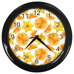 Oranges Love Wall Clock (black) by designsbymallika