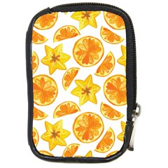 Oranges Love Compact Camera Leather Case by designsbymallika