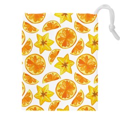 Oranges Love Drawstring Pouch (4xl) by designsbymallika