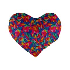 Abstract Boom Pattern Standard 16  Premium Flano Heart Shape Cushions by designsbymallika