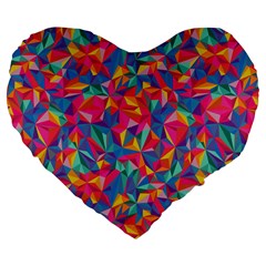 Abstract Boom Pattern Large 19  Premium Flano Heart Shape Cushions by designsbymallika