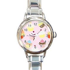 Cupcakes Round Italian Charm Watch by beyondimagination