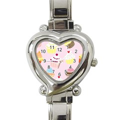 Cupcakes Heart Italian Charm Watch