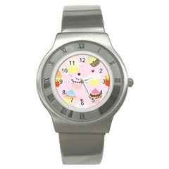 Cupcakes Stainless Steel Watch by beyondimagination