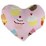 CUPCAKES Large 19  Premium Heart Shape Cushions Front