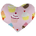 CUPCAKES Large 19  Premium Heart Shape Cushions Back