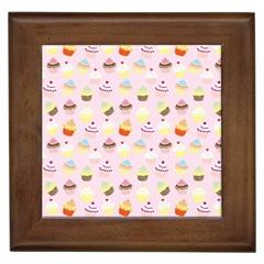 Cupcakes Festival Pattern Framed Tile by beyondimagination