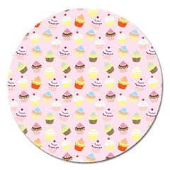 Cupcakes Festival Pattern Magnet 5  (round) by beyondimagination