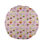 CUPCAKES FESTIVAL PATTERN Standard 15  Premium Flano Round Cushions Back