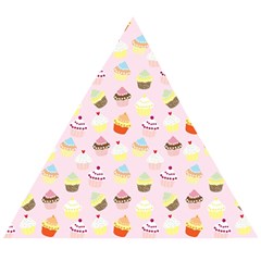 Cupcakes Festival Pattern Wooden Puzzle Triangle by beyondimagination