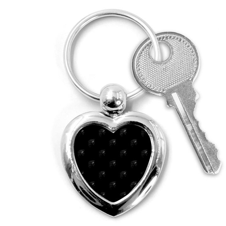 Arfican Head Sculpture Motif Print Pattern Key Chain (Heart)