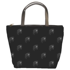 Arfican Head Sculpture Motif Print Pattern Bucket Bag