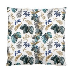 Blue Metallic Leaves Pattern Standard Cushion Case (two Sides) by designsbymallika