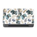 Blue Metallic Leaves Pattern Memory Card Reader with CF Front