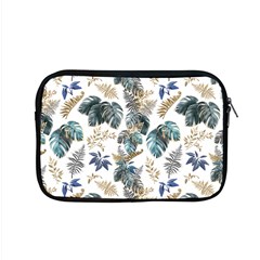 Blue Metallic Leaves Pattern Apple Macbook Pro 15  Zipper Case by designsbymallika