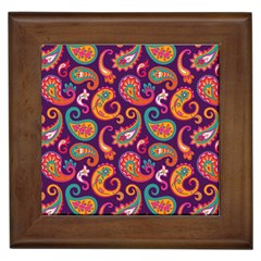 Paisley Purple Framed Tile by designsbymallika