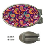 Paisley Purple Money Clips (Oval)  Front