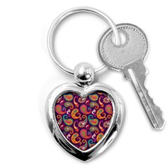 Paisley Purple Key Chain (heart) by designsbymallika