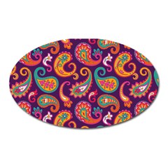 Paisley Purple Oval Magnet by designsbymallika