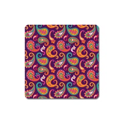 Paisley Purple Square Magnet by designsbymallika