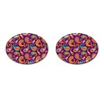 Paisley Purple Cufflinks (Oval) Front(Pair)