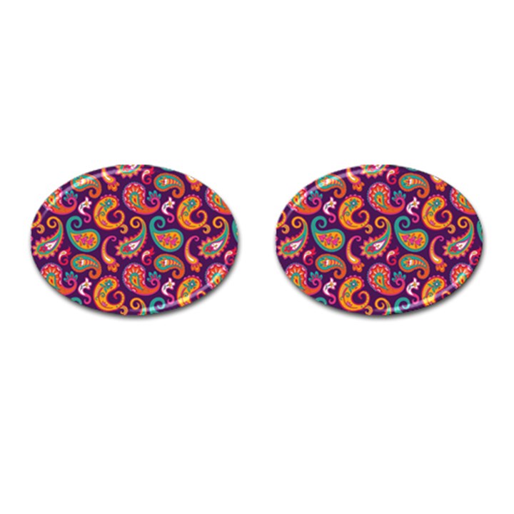 Paisley Purple Cufflinks (Oval)