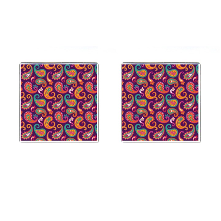 Paisley Purple Cufflinks (Square)