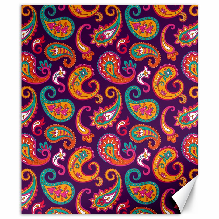 Paisley Purple Canvas 8  x 10 