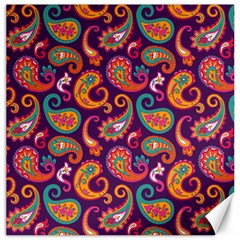 Paisley Purple Canvas 16  X 16  by designsbymallika