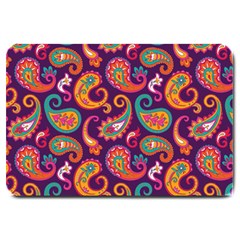 Paisley Purple Large Doormat  by designsbymallika