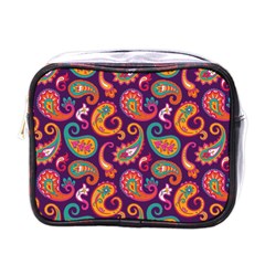 Paisley Purple Mini Toiletries Bag (one Side) by designsbymallika