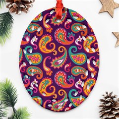 Paisley Purple Ornament (oval Filigree) by designsbymallika