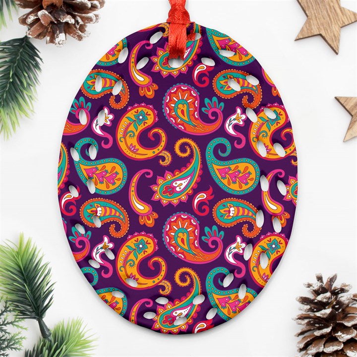 Paisley Purple Ornament (Oval Filigree)