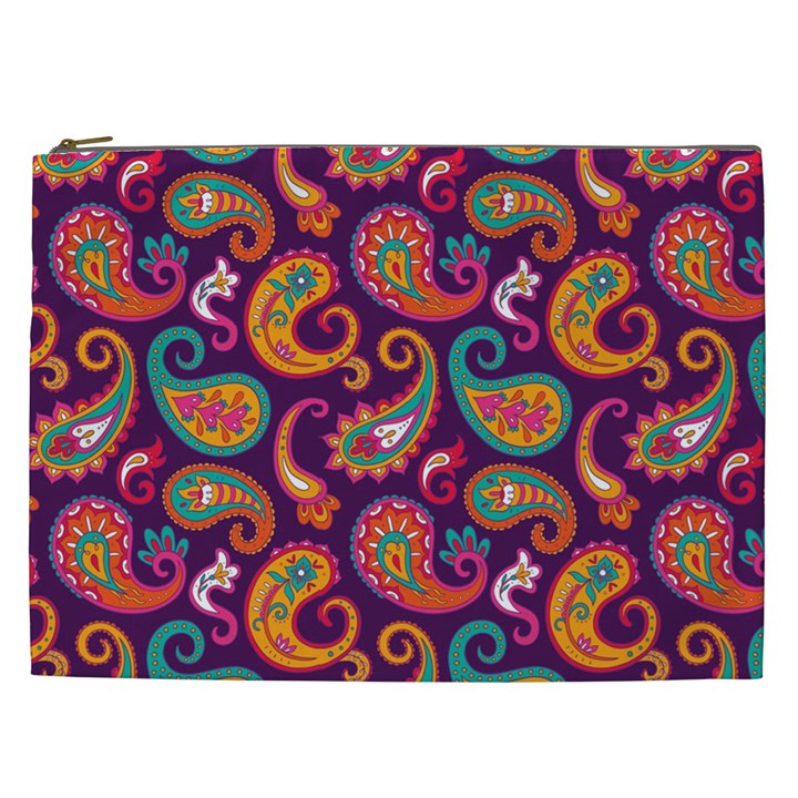 Paisley Purple Cosmetic Bag (XXL)