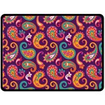 Paisley Purple Double Sided Fleece Blanket (Large)  80 x60  Blanket Front