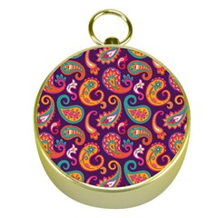 Paisley Purple Gold Compasses by designsbymallika