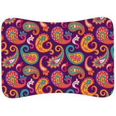 Paisley Purple Velour Seat Head Rest Cushion by designsbymallika