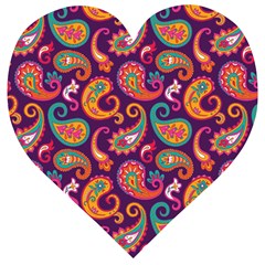 Paisley Purple Wooden Puzzle Heart by designsbymallika