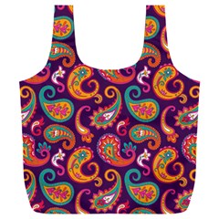 Paisley Purple Full Print Recycle Bag (xxxl) by designsbymallika