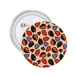 Orange Blue Leaves Pattern 2.25  Buttons Front