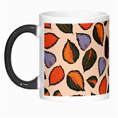 Orange Blue Leaves Pattern Morph Mugs by designsbymallika