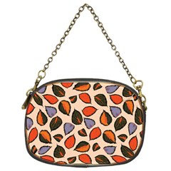 Orange Blue Leaves Pattern Chain Purse (two Sides) by designsbymallika