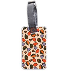 Orange Blue Leaves Pattern Luggage Tag (one Side)