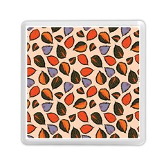 Orange Blue Leaves Pattern Memory Card Reader (square) by designsbymallika