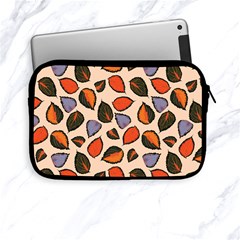 Orange Blue Leaves Pattern Apple Ipad Mini Zipper Cases by designsbymallika