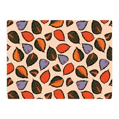 Orange Blue Leaves Pattern Double Sided Flano Blanket (mini)  by designsbymallika