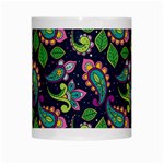 Paisley Green Print White Mugs Center