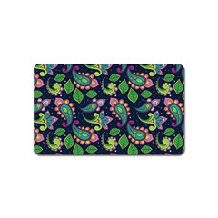 Paisley Green Print Magnet (name Card) by designsbymallika