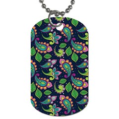 Paisley Green Print Dog Tag (one Side)